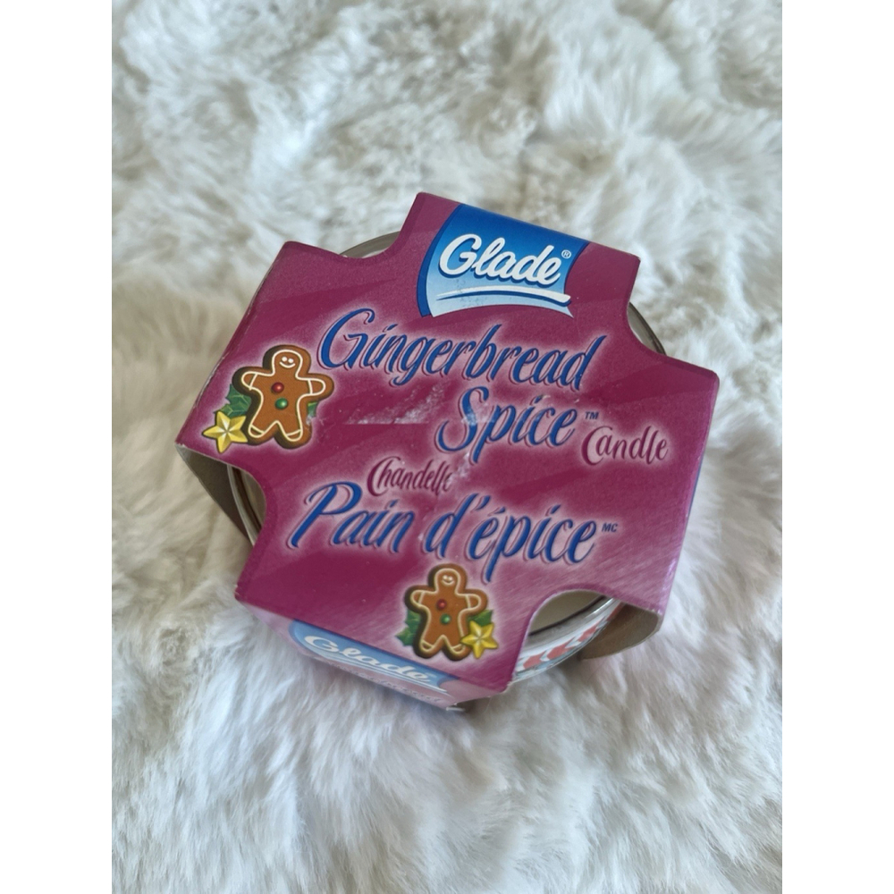 New VTG 2003 Glade Candle Scents Decorated Jar Gingerbread Spice 4 Oz * See Desc